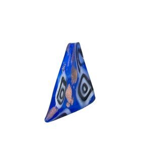 Estate Abstract Blue Glass Pendant